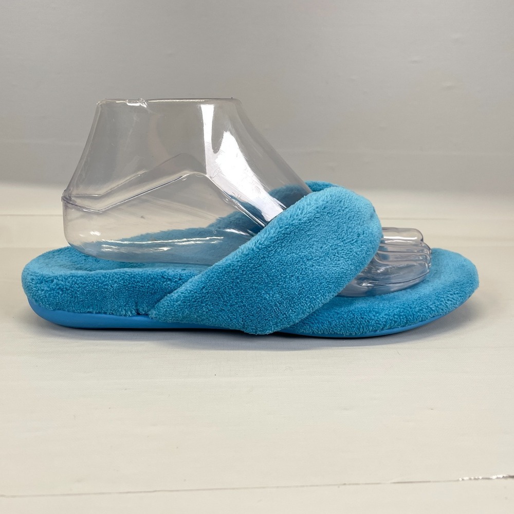Vionic Lydia Plush Thong Slippers Womens Size 8.5 Blue Comfort Slip On Shoes